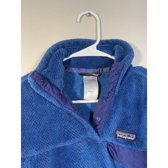 Patagonia Fleece Sweater Womens XS 1/4 Button Dark Blue Pullover Polartec - Picture 4 of 9